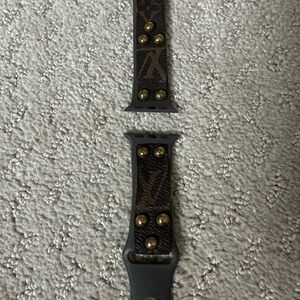 Apple LV Patterned Watch Band made from authentic purse -